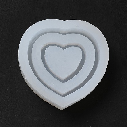 DIY Quicksand Silicone Molds, Resin Casting Molds, for UV Resin, Epoxy Resin Craft Making, Double Heart