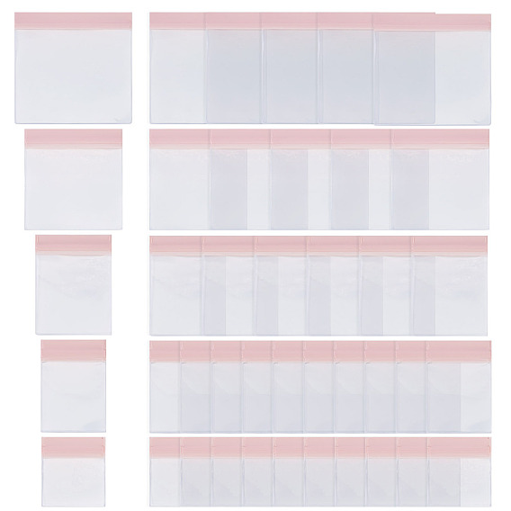 45Pcs 5 Styles Transparent EVA Jewelry Resealable Bags, Self-sealed Bags, Rectangle