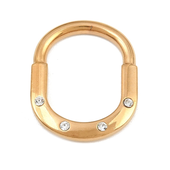 304 Stainless Steel with Crystal Rhinestone Pendants, Vachette Clasp Charms