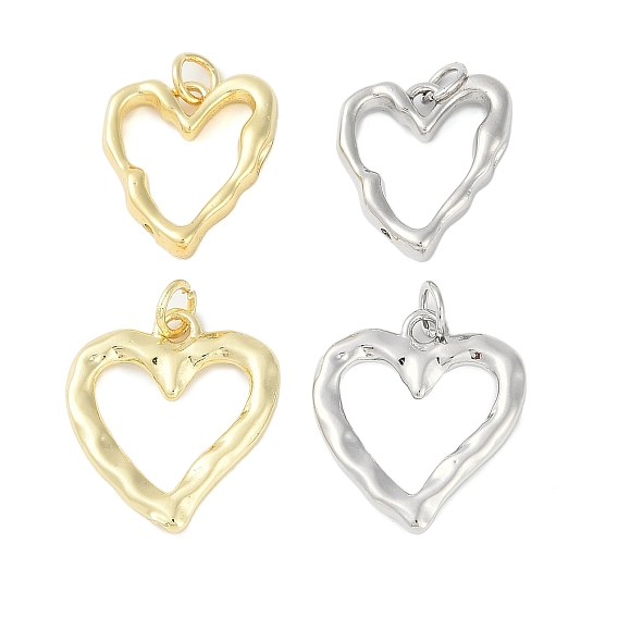 Латунные подвески, вогнутое и выпуклое сердце, с целью перехода в кольце