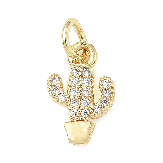 Латунные микро проложить кубического циркония подвески, без кадмия и без свинца, кактус, с целью перехода в кольце