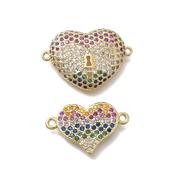 Подвески-сердечки с микропаве из латуни и кубическим цирконием, реальный 18 k позолоченный, без кадмия и без свинца, стойки покрытие, долговечный