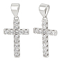 2шт. 925 подвески в виде креста из стерлингового серебра с микропаве из прозрачных кубических цирконий, с печатью 925, родий