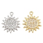 Latón micro pavimenta claro cubic zirconia encantos, encantos del sol