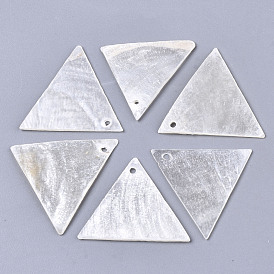 Natural Capiz Shell Pendants, Triangle