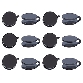 12шт 304 серьги-каффы из нержавеющей стали, плоско-круглые