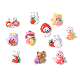 Opaque Resin Cabochons, Human/Animal with Food