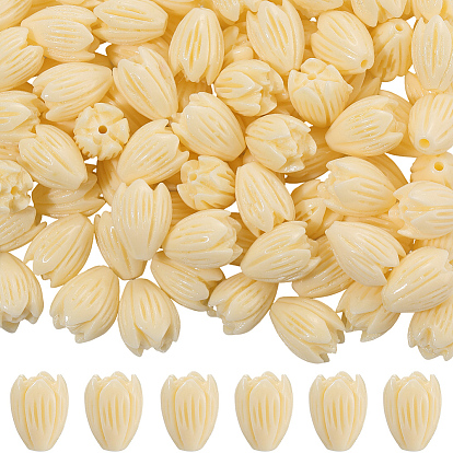 100шт. резные бусины из окрашенного синтетического коралла, для изготовления ювелирных изделий DIY, Жасмин