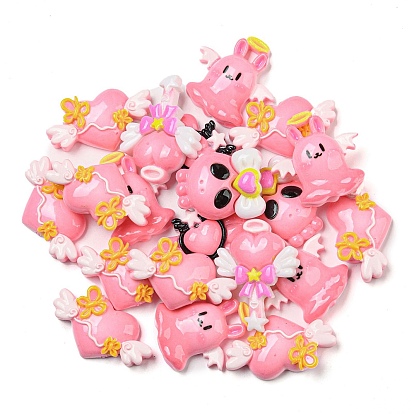 Непрозрачная смола декодирует кабошоны, маленький дьявол и призрак с крылом и сердце с крылом, разнообразные