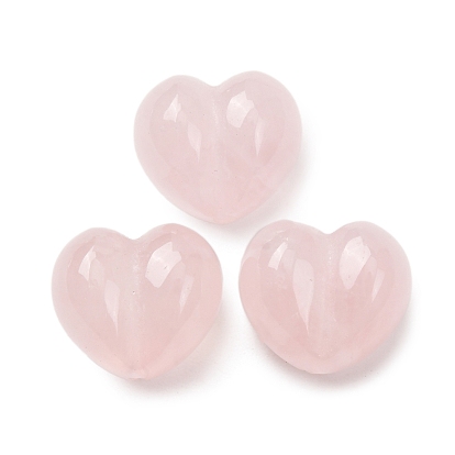 Природного розового кварца бусы, сердце