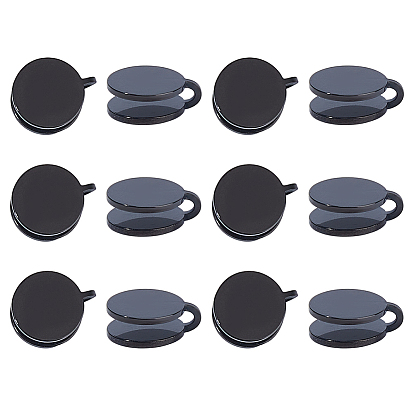 12шт 304 серьги-каффы из нержавеющей стали, плоско-круглые