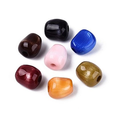 Непрозрачные акриловые бусины, имитирующие кошачий глаз, европейские бусины, бусины с большим отверстием, самородки