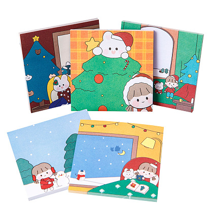 Sticky Notes, School Supplies, Christmas Theme, Square with Pattern