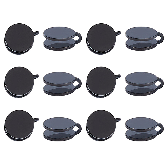 12шт 304 серьги-каффы из нержавеющей стали, плоско-круглые