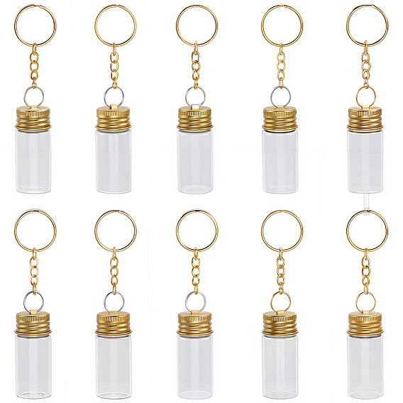 Наборы для ключей, включая стеклянные прозрачные бутылки с шариками-контейнерами, железа отделились брелоки