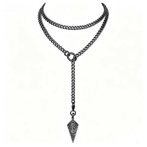 Adjustable 316L Surgical Stainless Steel Arrowhead Pendant Twisted Chain Lariat Necklaces for Women