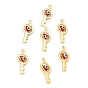 Brass Enamel Charms, Real 18K Gold Plated, Long-Lasting Plated, Lead Free & Cadmium Free, Key with Evil Eye Charm