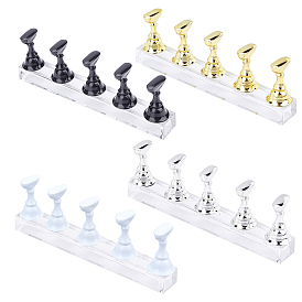 Fingerinspire Magnetic Nail Holder Training Display Stand, DIY False Tips Practice Stand, with Acrylic Pedestal
