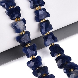 Sodalites naturelles brins de perles, papillon, avec des perles de rocaille