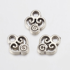 Alloy Charms, Lead Free and Cadmium Free, Heart, about 10mm long, 8mm wide, 2mm thick, hole: 1.5mm