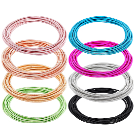 80шт 8 цвета пружинные браслеты, минималистские браслеты, стальная французская проволока каркасная проволока, для штабелируемого ношения