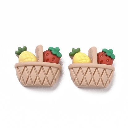 Opaque Resin Decoden Cabochons, Fruit Basket