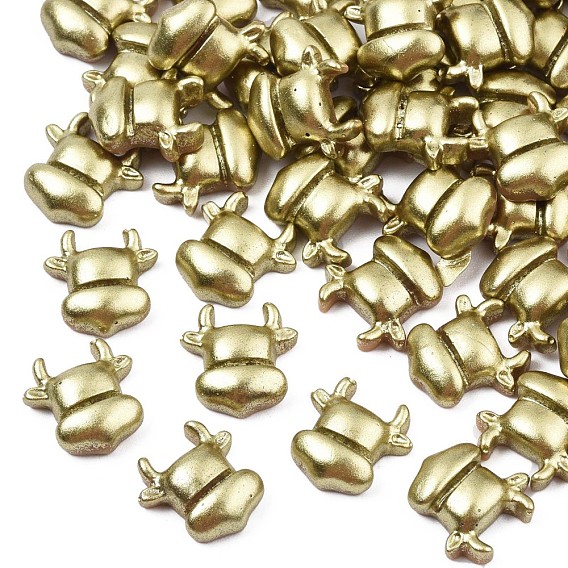 Spray Painted Opaque Resin Cabochons, Cow