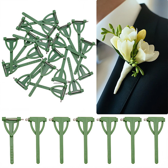 20Pcs Iron & Plastic Brooch Findings