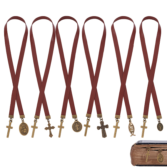 6 закладки из воловьей кожи, Сплав с подвесками