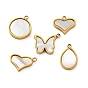 Ионное покрытие (ip) 304 подвески из натуральной нержавеющей стали в форме капли/плоского круга/сердца/бабочки, реальный 18 k позолоченный