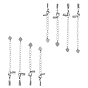 304 Stainless Steel Chain Extender, with Cord Ends, Curb Chains and Lobster Claw Clasps