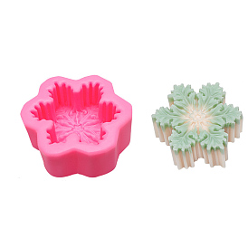 Snowflake DIY Candle Silicone Molds, for Scented Candle Making, Christmas Theme