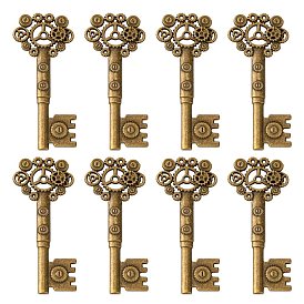Tibetan Style Alloy Big Pendants, Skeleton Key, Cadmium Free & Lead Free,