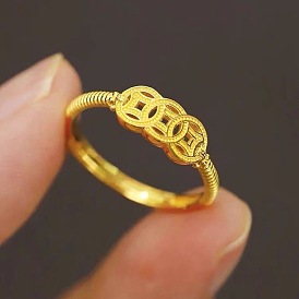 Кольца из сплава для женщин, медные монеты