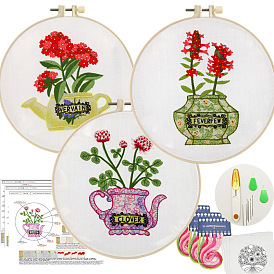 Embroidery hanging painting handmade diy material package Lu embroidery cross stitch flowers and grass English instruction hanging painting kit
