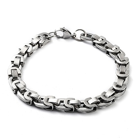 304 Stainless Steel Byzantine Chain Bracelet for Men Women