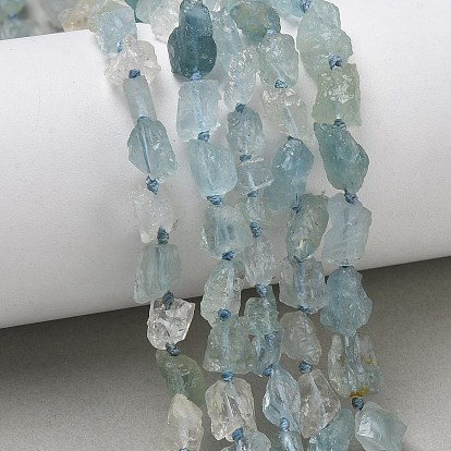 Природные Аквамарин бисер нитей, грубые бусины, самородки