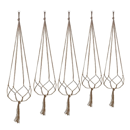 Cotton Macrame Plant Hangers, Boho Style Hanging Planter Baskets, Wall Decorative Flower Pot Holder