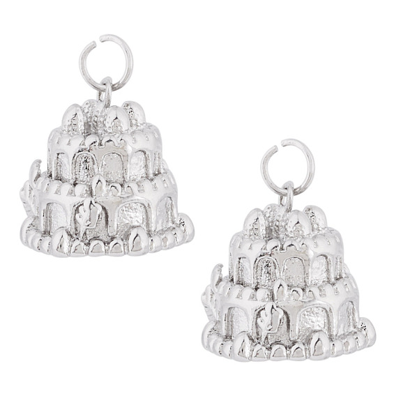 2 шт. латунные подвески, торт, с целью перехода в кольце, без кадмия и без свинца, стойки покрытие, долговечный