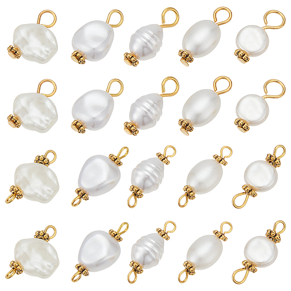 100 шт. 10 стили АБС-пластик имитация жемчуга подвески и соединители подвески фурнитура комплекты