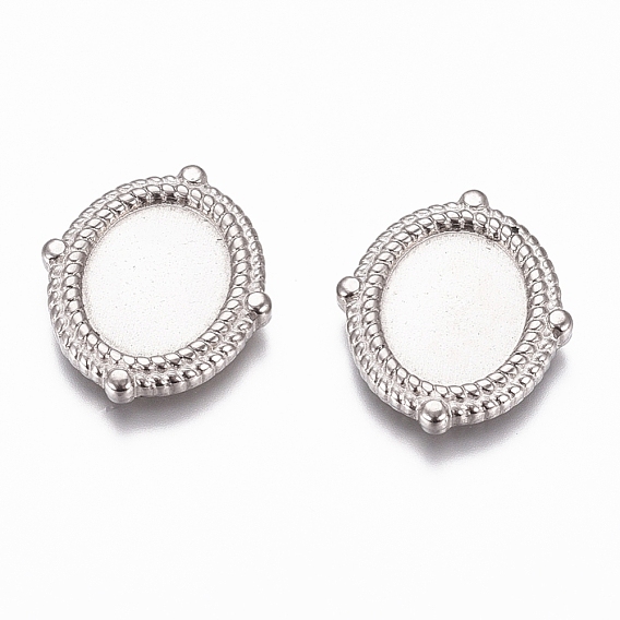 304 Stainless Steel Cabochon Settings, Oval