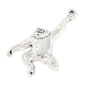 Tibetan Style Alloy Orangutan Pendants, Cadmium Free & Lead Free, 26x30x4mm, Hole: 2mm