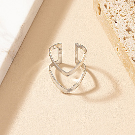 Модные простые стильные кольца-манжеты из сплава, сердце, кольцо специального интереса, для женщин