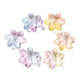 633Pcs Transparent Two Tone Acrylic Beads, Flower