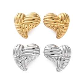 304 серьги-гвоздики из нержавеющей стали для женщин, сердце