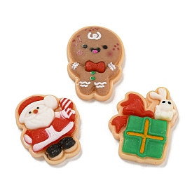 Christmas Gingerbread Man/Santa Claus/Gift Box Opaque Resin Decoden Cabochons