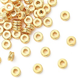 SHEGRACE Flat Round Brass Beads, Column, Cadmium Free & Nickel Free & Lead Free