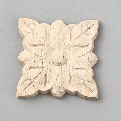 Аппликация из резных деревянных листьев, неокрашенная накладка мебель украшения дома