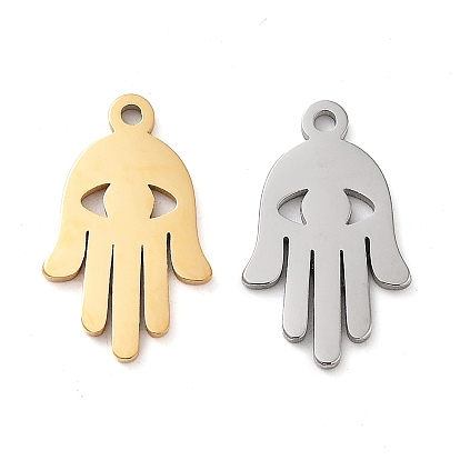 Pendentifs en acier inoxydable, Coupe au laser, charme de la main hamsa