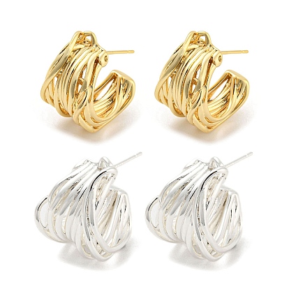 Серьги-гвоздики из латуни с реечным покрытием, сплит серьги, долговечный, без кадмия и без свинца